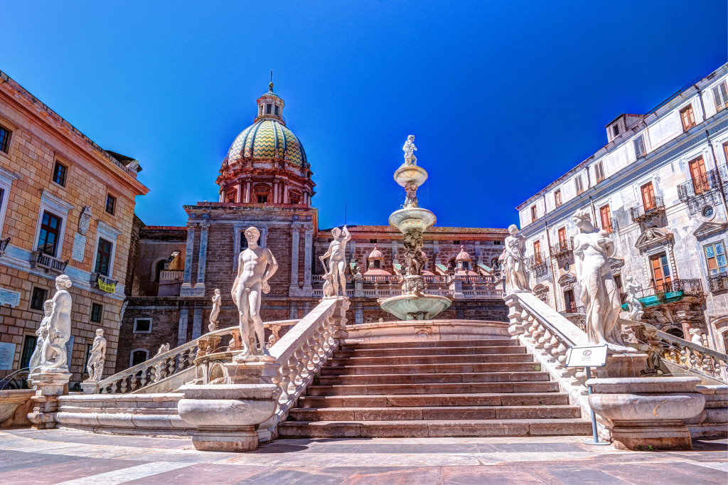Piazza Pretoria, Palermo, Sicily, Italy jigsaw puzzle in Puzzle of the Day puzzles on TheJigsawPuzzles.com