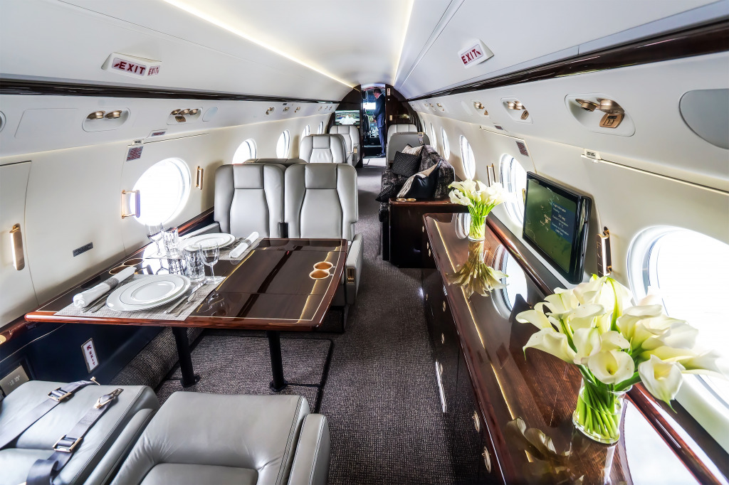 Modern Private Business Jet Interior jigsaw puzzle in Aviation puzzles on TheJigsawPuzzles.com