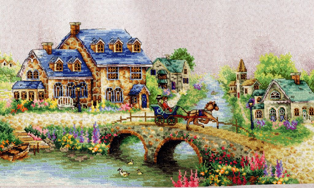 Paysage en broderie jigsaw puzzle in Bricolage puzzles on TheJigsawPuzzles.com