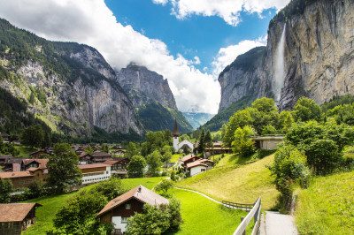 Staubbachfall Falls, Swiss Alps jigsaw puzzle in Waterfalls puzzles on ...