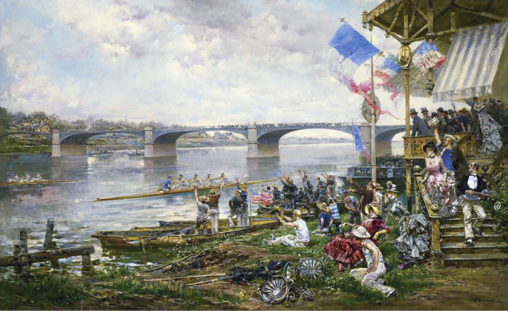 Summer Regatta at the Bridge at Bercy jigsaw puzzle in Piece of Art puzzles on TheJigsawPuzzles.com
