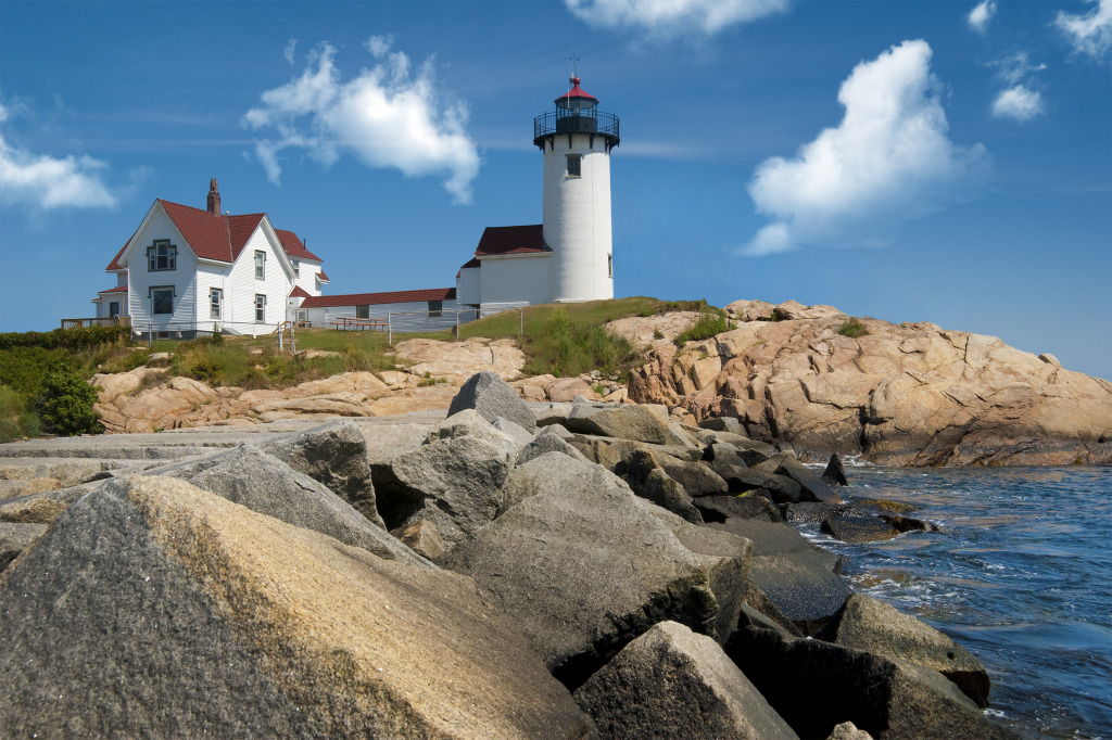 Eastern Point Lighthouse, Gloucester MA jigsaw puzzle in Puzzle of the Day puzzles on TheJigsawPuzzles.com