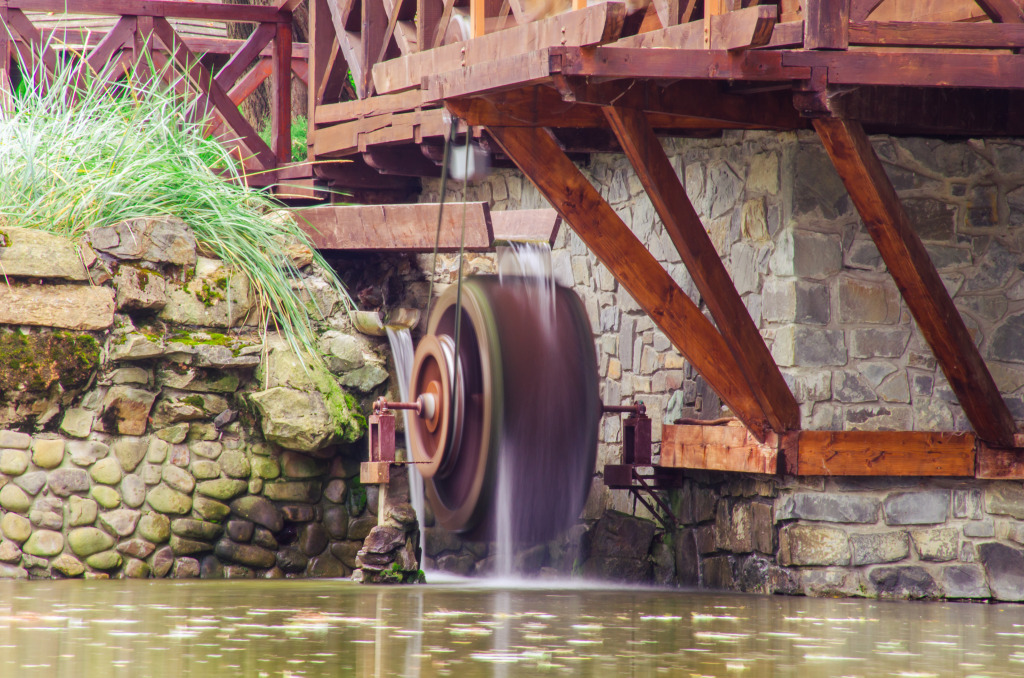 Vintage Water Mill jigsaw puzzle in Waterfalls puzzles on TheJigsawPuzzles.com