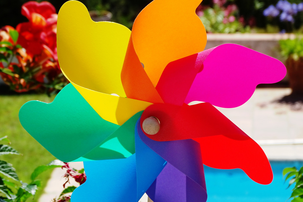 Colorful Plastic Pinwheel jigsaw puzzle in Puzzle of the Day puzzles on TheJigsawPuzzles.com