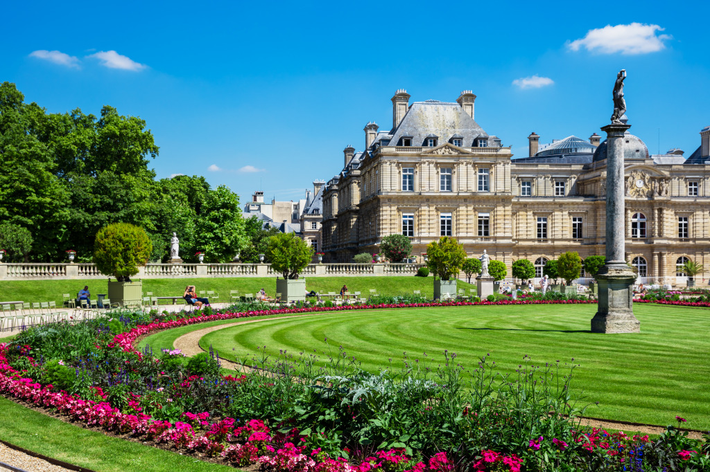 Palácio e Jardins de Luxemburgo, Paris jigsaw puzzle in Castelos puzzles on TheJigsawPuzzles.com