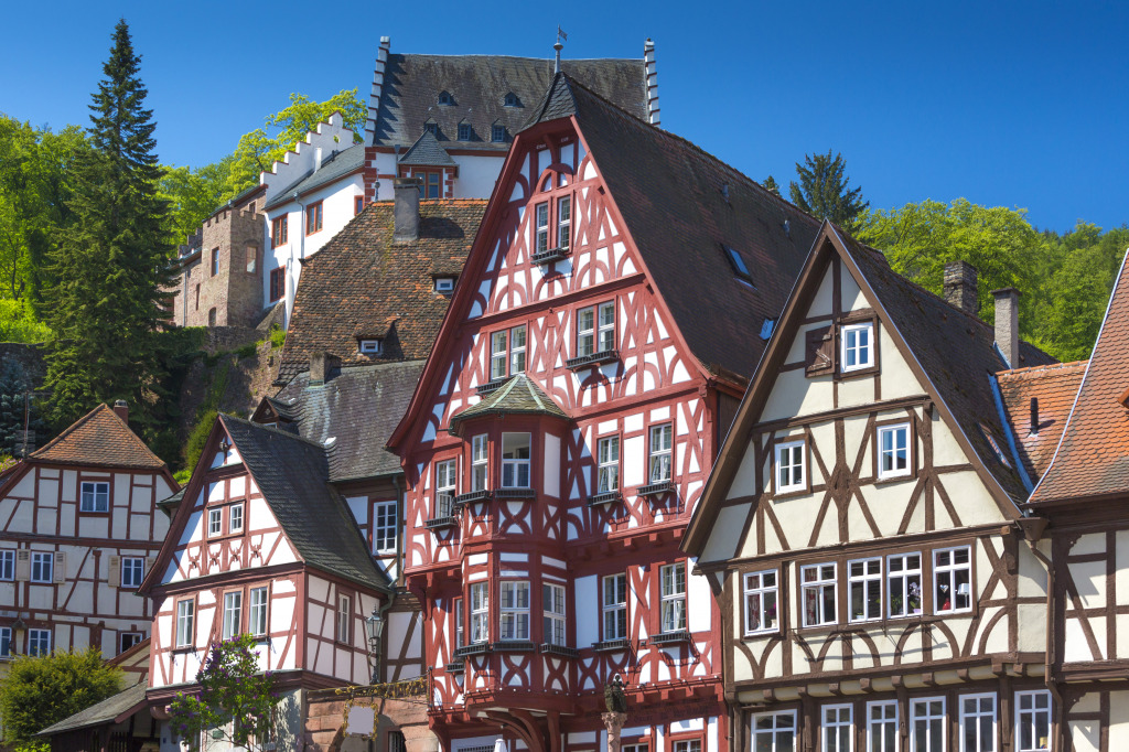 Half Timbered Houses in Miltenberg, Germany jigsaw puzzle in Street View puzzles on TheJigsawPuzzles.com