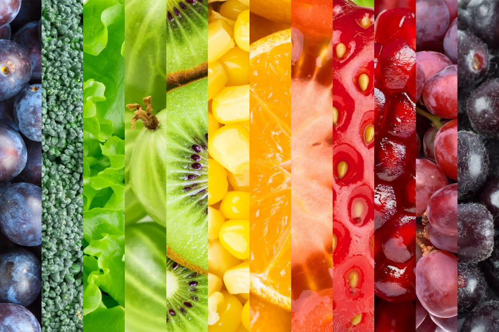 Arc-en-ciel de fruits et de légumes jigsaw puzzle in Fruits & Légumes puzzles on TheJigsawPuzzles.com