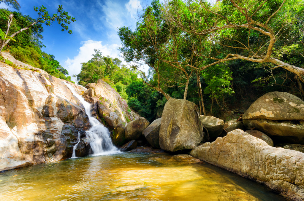 Hin Lad Wasserfall, Koh Samui, Thailand jigsaw puzzle in Wasserfälle puzzles on TheJigsawPuzzles.com