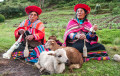 Peruvian Women Spinning Yarn