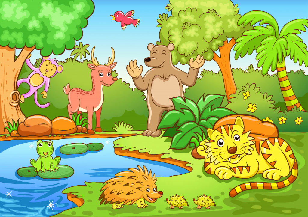Animals in the Forest jigsaw puzzle in Animals puzzles on TheJigsawPuzzles.com