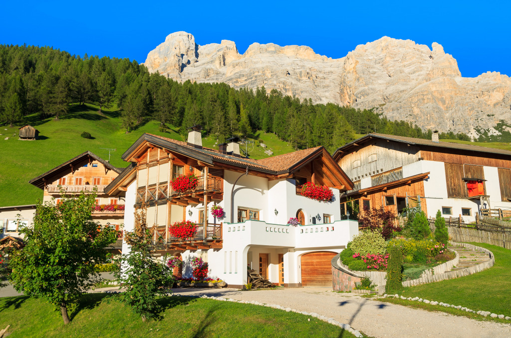 San Cassiano, Dolomites Mountains, Italy jigsaw puzzle in Great Sightings puzzles on TheJigsawPuzzles.com