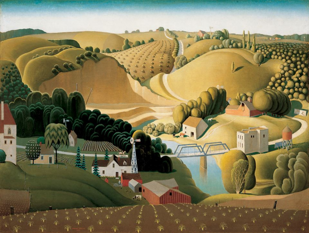 Grant Wood (American, 1891–1942) Stone City Iowa 1930 jigsaw puzzle in Doug Hickey puzzles on TheJigsawPuzzles.com