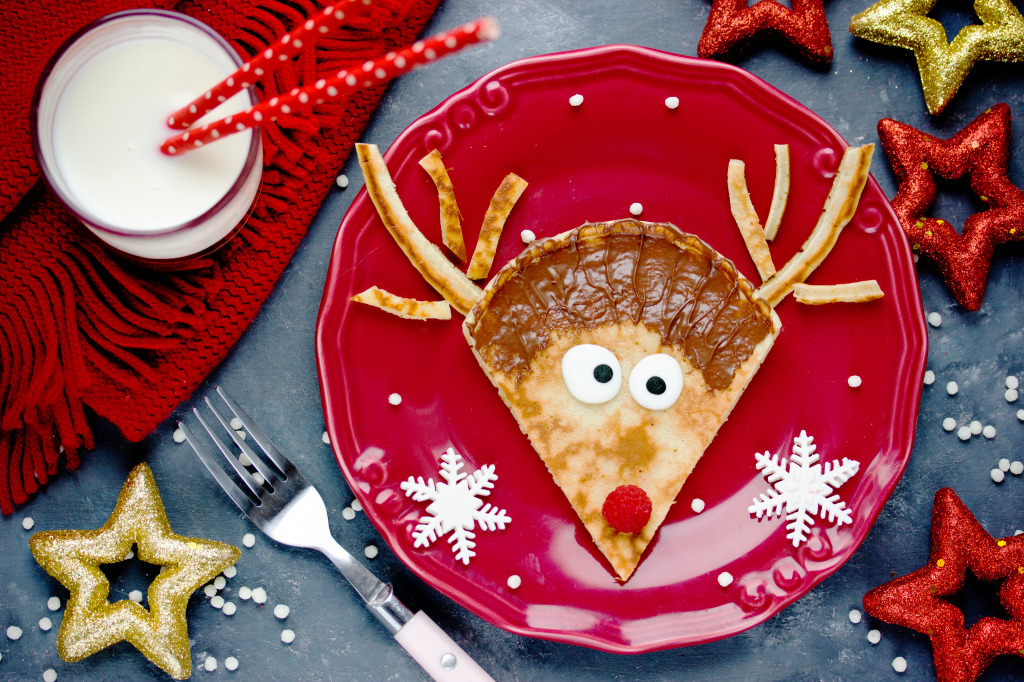 Reindeer Pancakes, Christmas Breakfast jigsaw puzzle in Food & Bakery puzzles on TheJigsawPuzzles.com