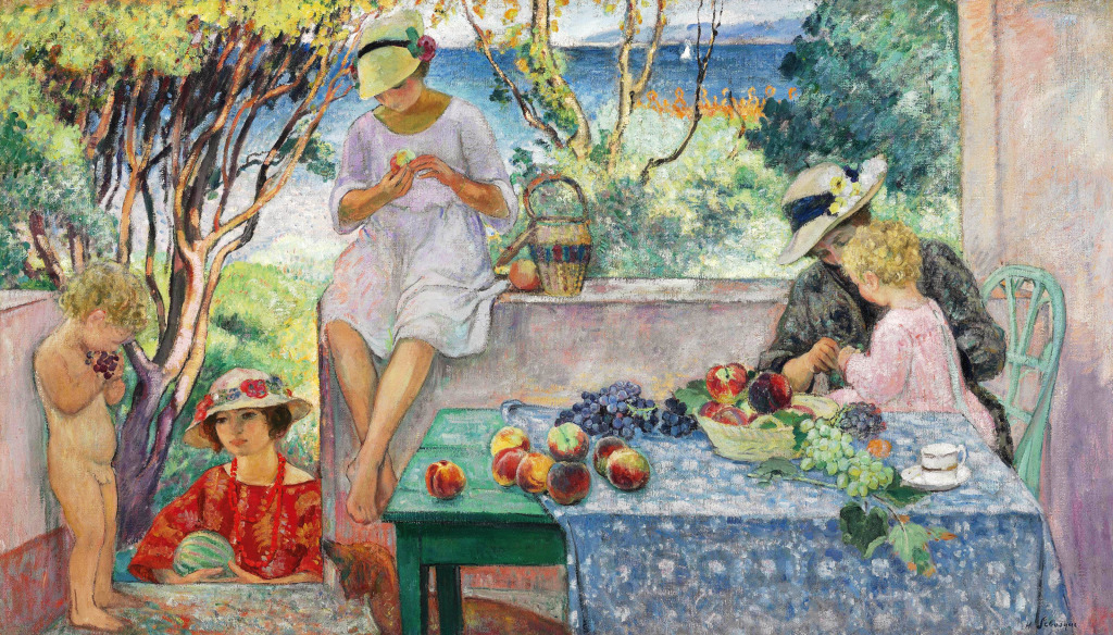 Afternoon Tea on the Terrace in Sainte-Maxime jigsaw puzzle in Piece of Art puzzles on TheJigsawPuzzles.com
