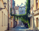Summer Street In Riga, Latvia