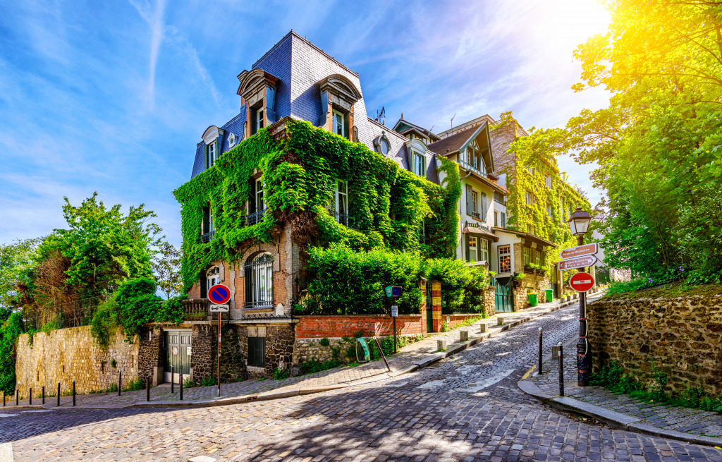 Montmartre Street, Paris jigsaw puzzle in Puzzle of the Day puzzles on TheJigsawPuzzles.com