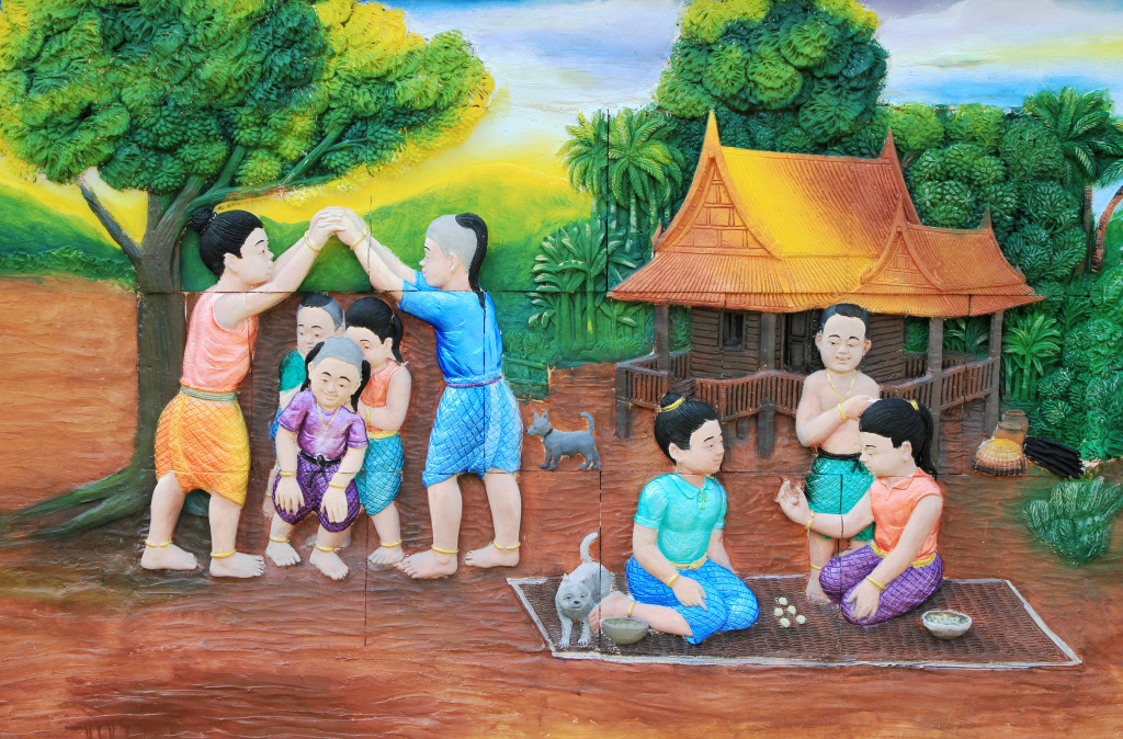 Escultura de Pedra Tradicional Tailandesa jigsaw puzzle in Pessoas puzzles on TheJigsawPuzzles.com