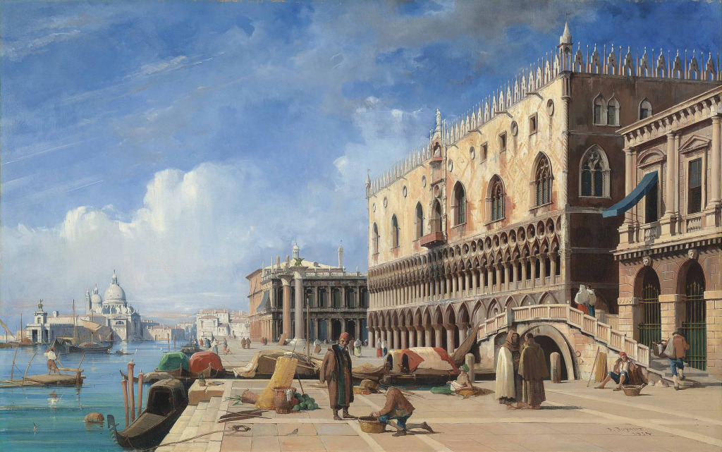 The Riva degli Schiavoni with the Doge's Palace jigsaw puzzle in Piece of Art puzzles on TheJigsawPuzzles.com