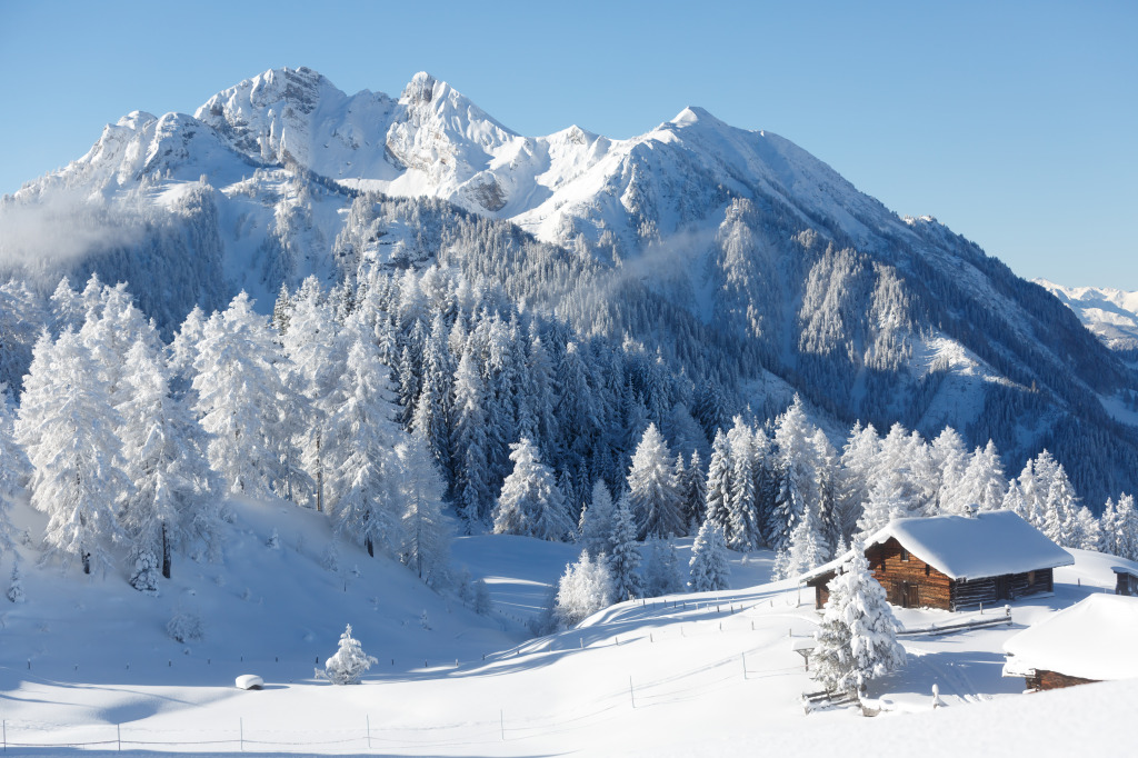 Hiver magique, Alpes Autrichiennes jigsaw puzzle in Magnifiques vues puzzles on TheJigsawPuzzles.com