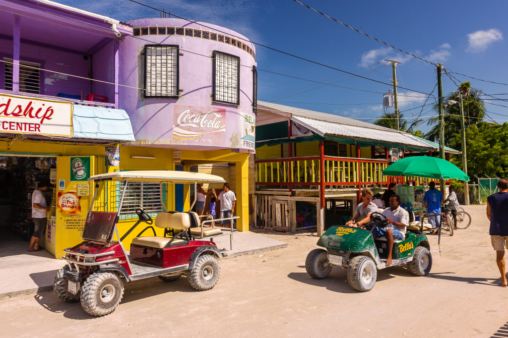 Golf Carts in Caye Caulker, Belize jigsaw puzzle in Cars & Bikes puzzles on TheJigsawPuzzles.com