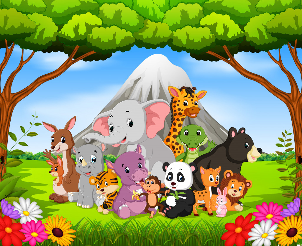Animaux sauvages dans la jungle jigsaw puzzle in Animaux puzzles on TheJigsawPuzzles.com