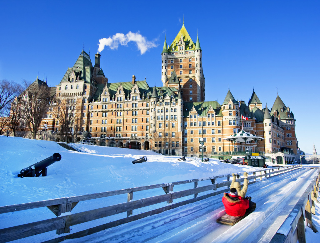 Château Frontenac in Winter jigsaw puzzle in Castles puzzles on TheJigsawPuzzles.com