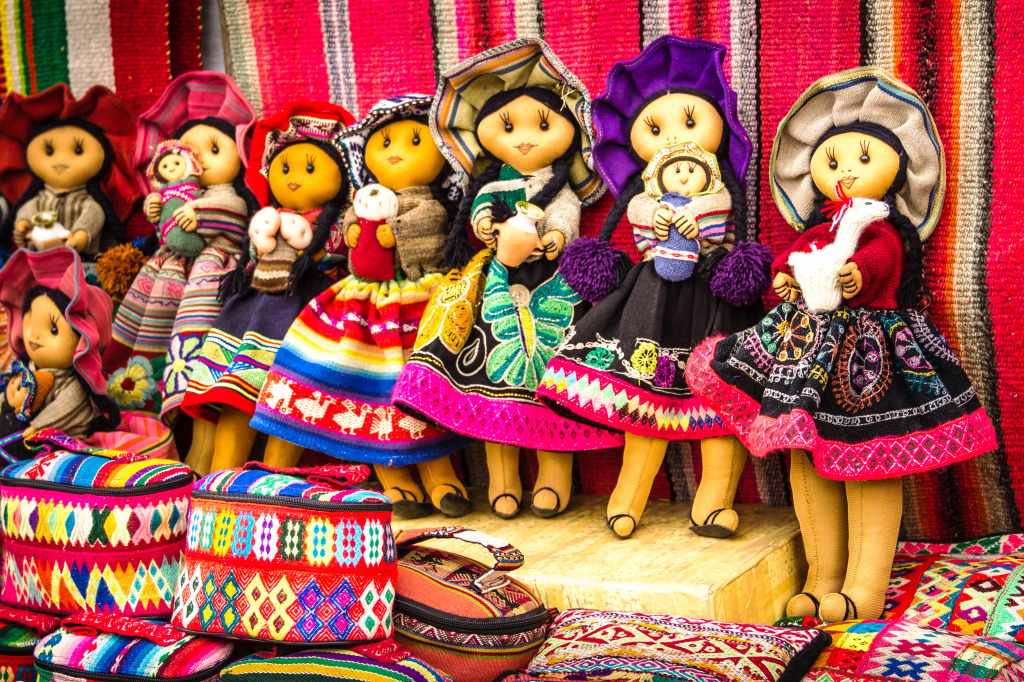 Straßenmarkt in Peru jigsaw puzzle in Handgemacht puzzles on TheJigsawPuzzles.com