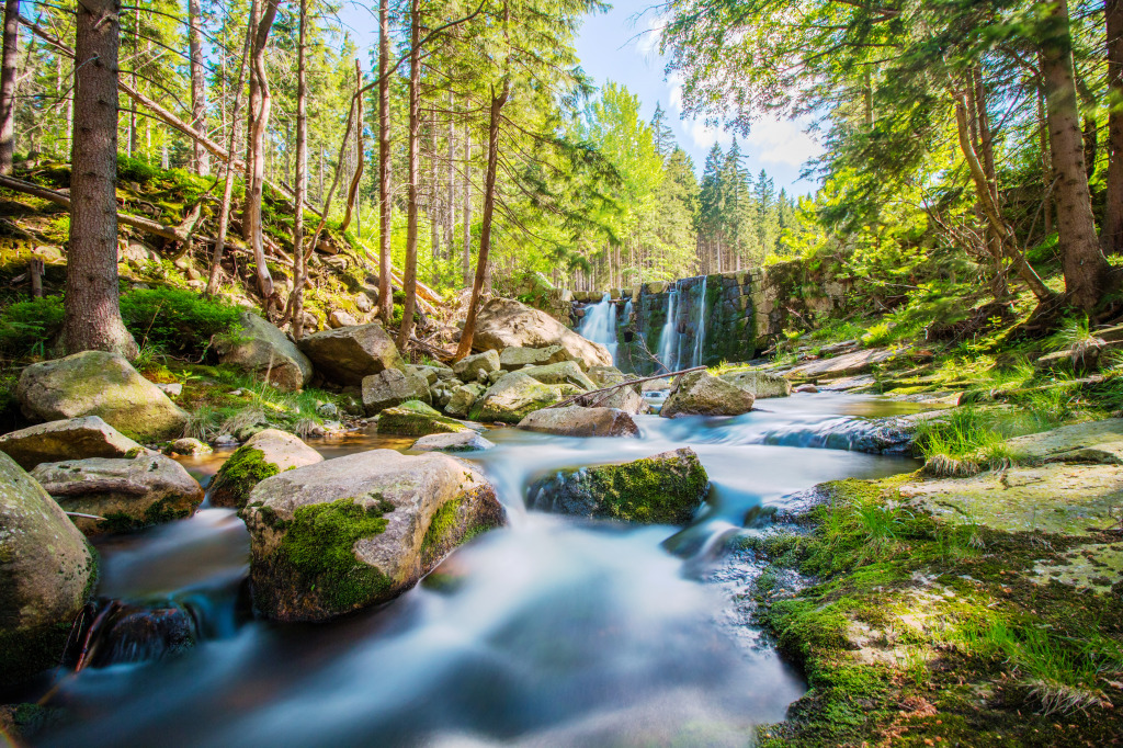 Mountain Stream jigsaw puzzle in Waterfalls puzzles on TheJigsawPuzzles.com