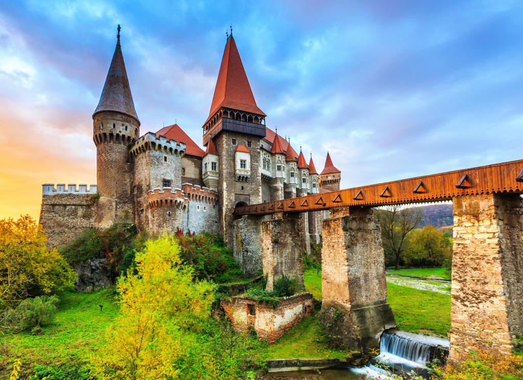 Hunyad Castle in Romania jigsaw puzzle in Castles puzzles on TheJigsawPuzzles.com