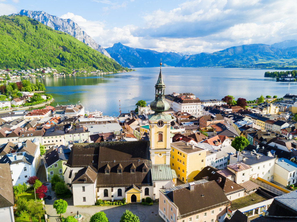 Stadt Gmunden und Traunsee, Österreich jigsaw puzzle in Puzzle des Tages puzzles on TheJigsawPuzzles.com