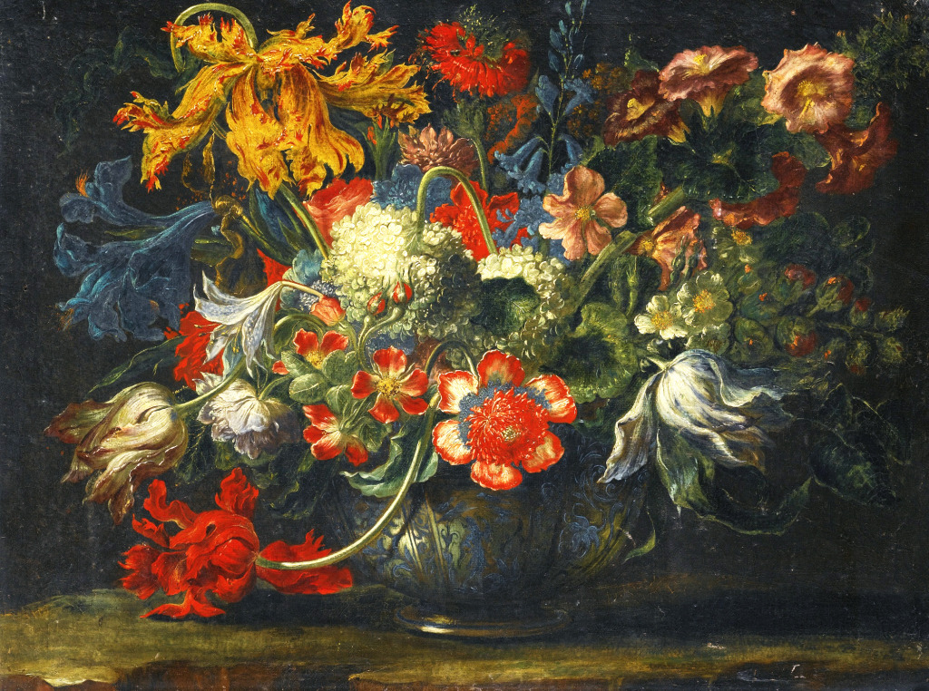 Still Life of Flowers in a Porcelain Bowl jigsaw puzzle in Flowers puzzles on TheJigsawPuzzles.com
