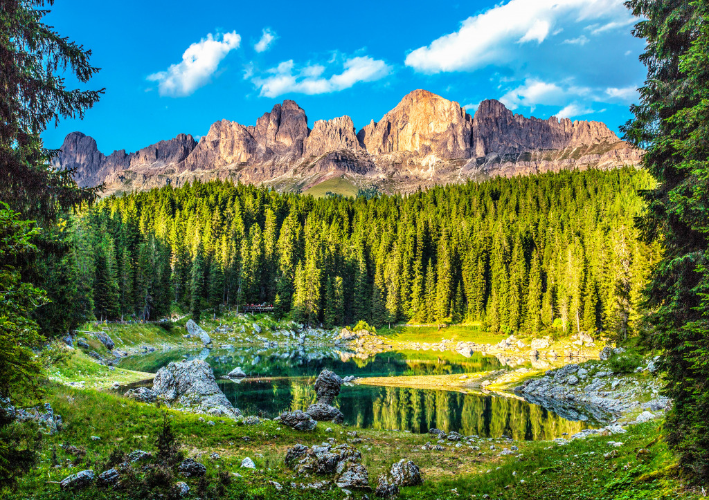 Lago di Carezza, Dolomites, Italy jigsaw puzzle in Great Sightings puzzles on TheJigsawPuzzles.com