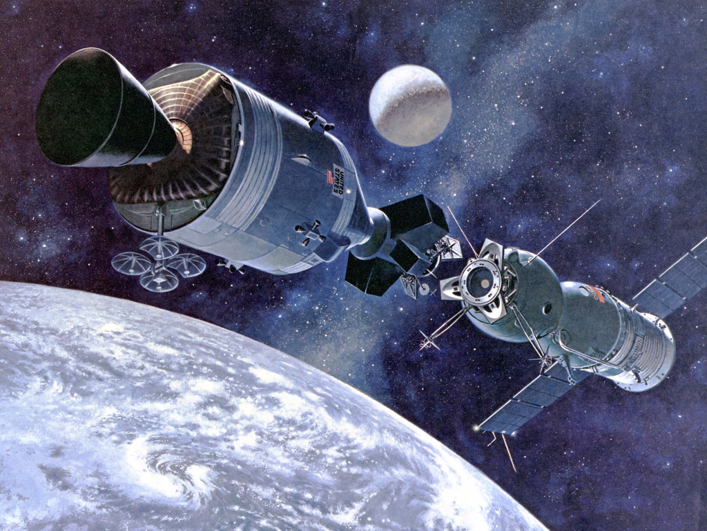 Apollo-Soyuz International Docking jigsaw puzzle in Puzzle of the Day puzzles on TheJigsawPuzzles.com