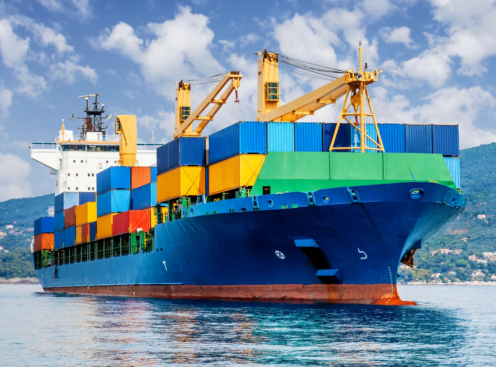 Container Ship jigsaw puzzle in Puzzle of the Day puzzles on TheJigsawPuzzles.com