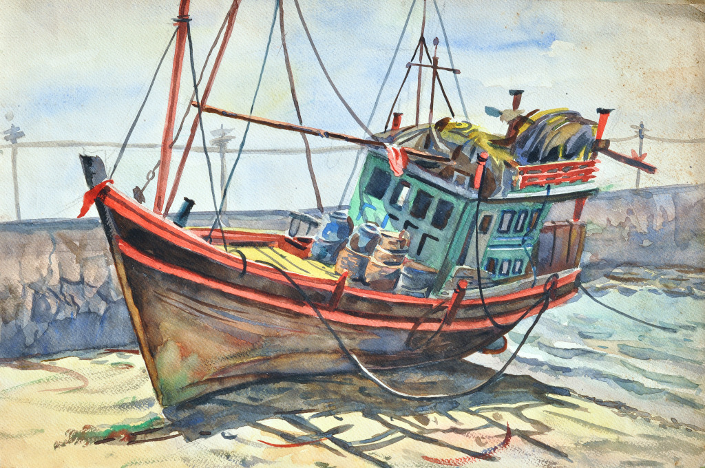 Fishing Boat jigsaw puzzle in Piece of Art puzzles on TheJigsawPuzzles.com