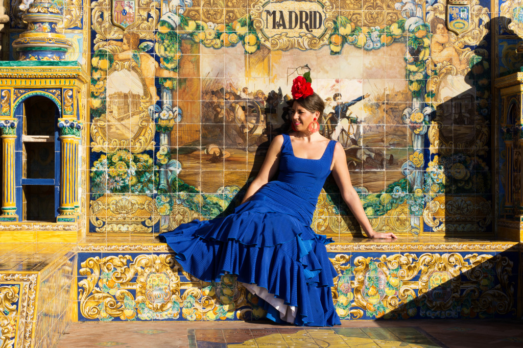 Spanische Frau im Flamenco-Kleid jigsaw puzzle in Menschen puzzles on TheJigsawPuzzles.com