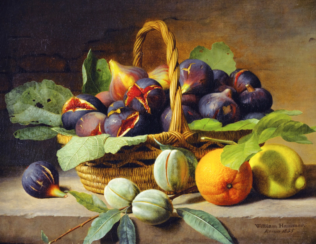 Still Life of Figs in a Basket jigsaw puzzle in Fruits & Légumes puzzles on TheJigsawPuzzles.com