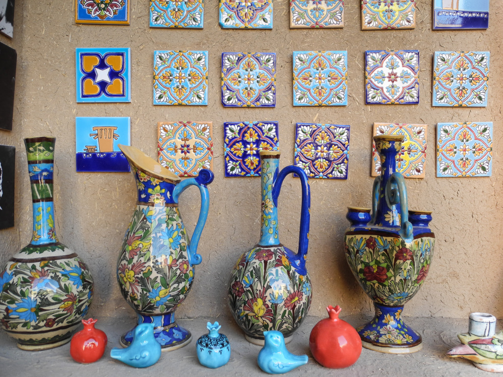 Painted Jugs and Other Ceramic Tiles jigsaw puzzle in Handmade puzzles on TheJigsawPuzzles.com