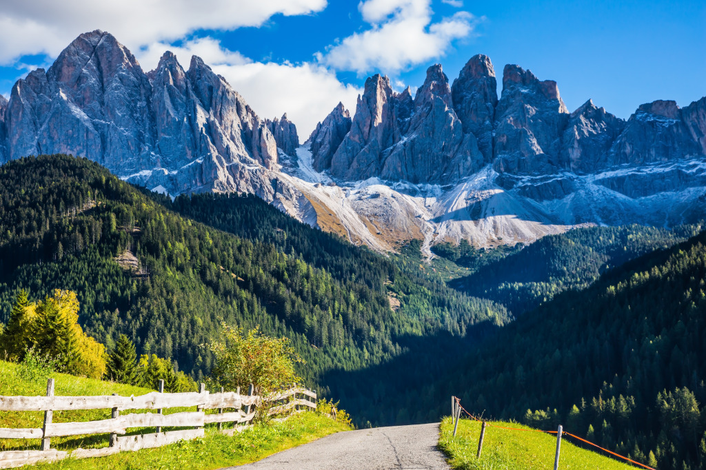 Val de Funes Valley, Dolomites jigsaw puzzle in Great Sightings puzzles on TheJigsawPuzzles.com
