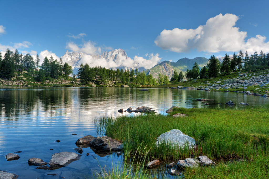 Arpy Lake, Aosta Valley, Italy jigsaw puzzle in Great Sightings puzzles on TheJigsawPuzzles.com