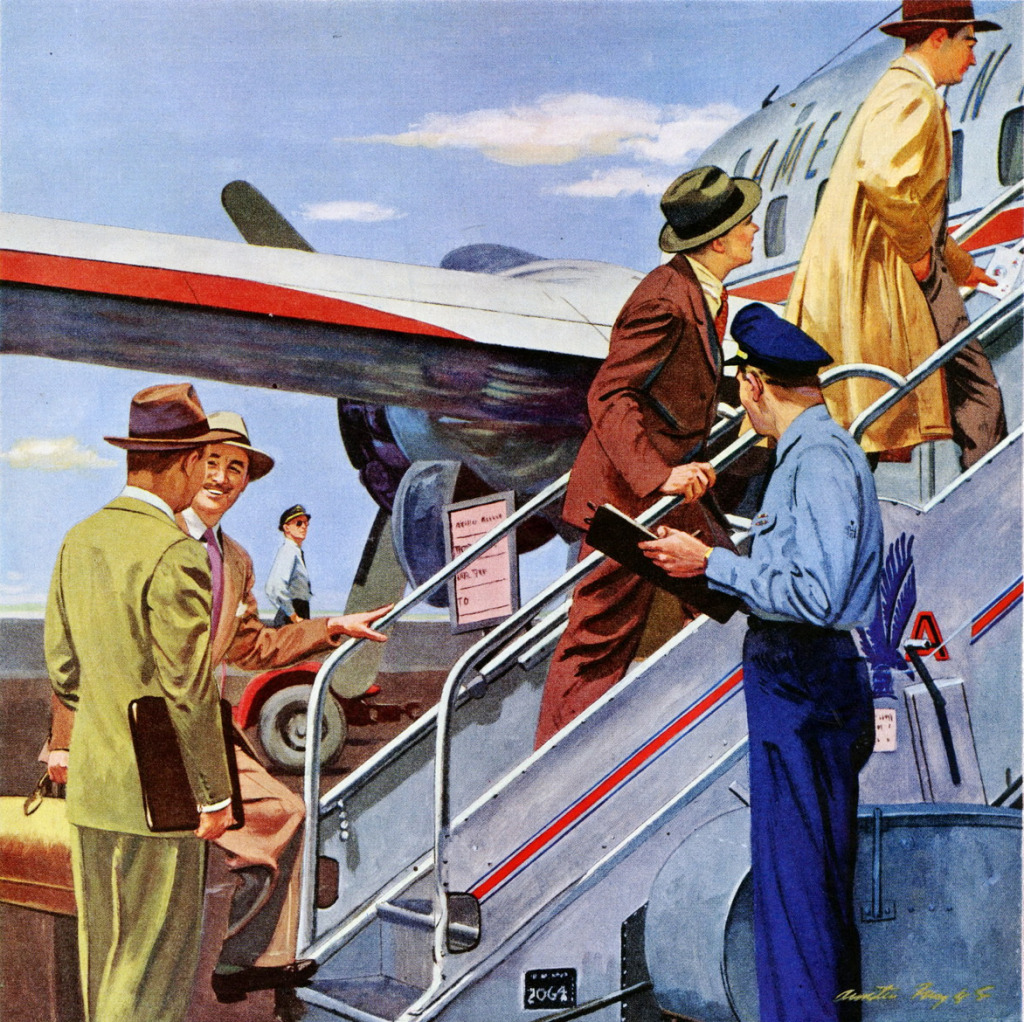 Anúncio de 1950 da American Airlines jigsaw puzzle in Aviação puzzles on TheJigsawPuzzles.com