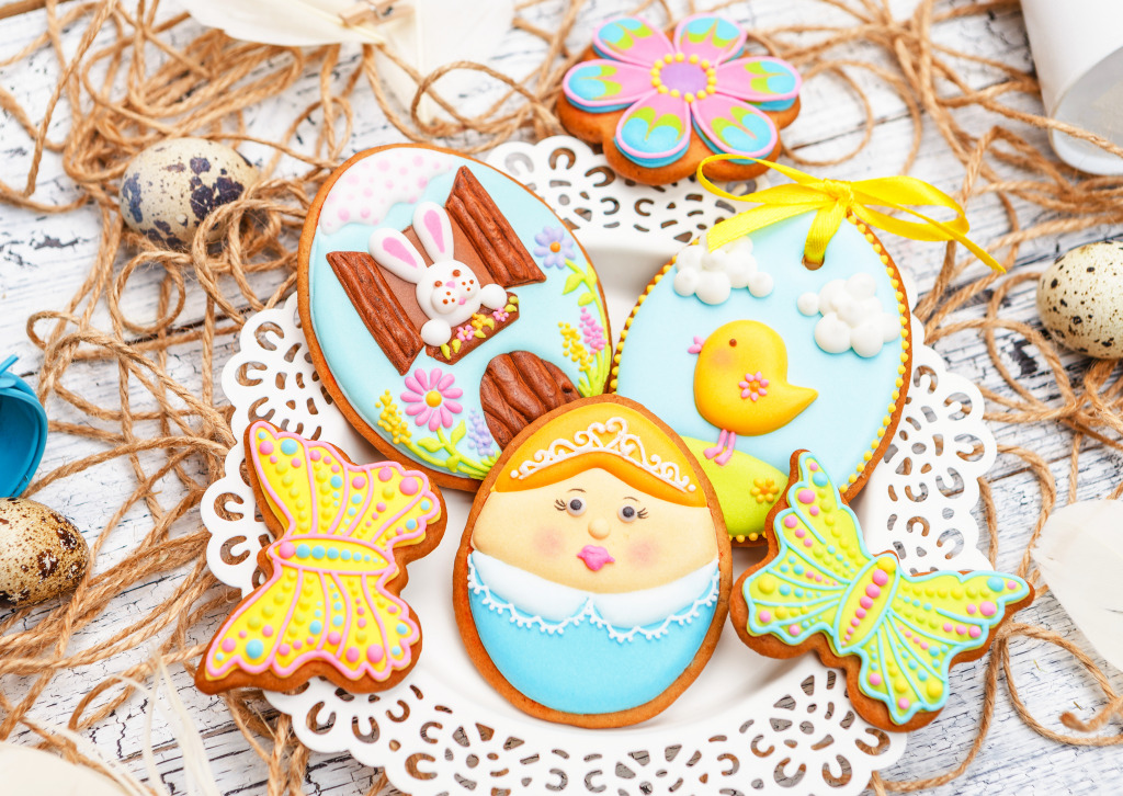 Glazed Easter Cookies jigsaw puzzle in Puzzle of the Day puzzles on TheJigsawPuzzles.com