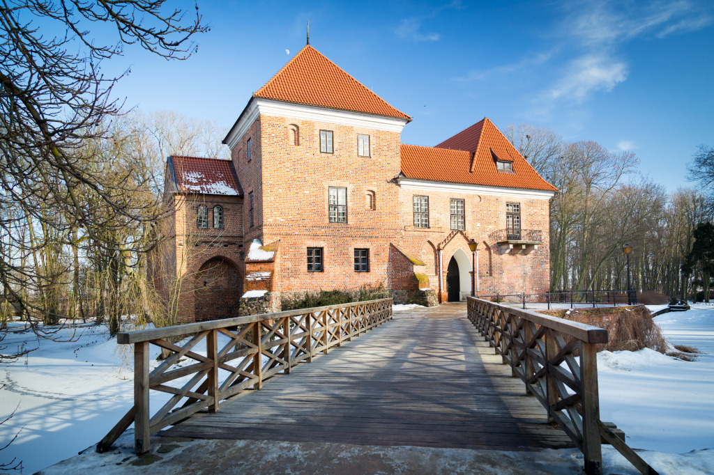 Gotisches Schloss in Oporow, Polen jigsaw puzzle in Schlösser puzzles on TheJigsawPuzzles.com