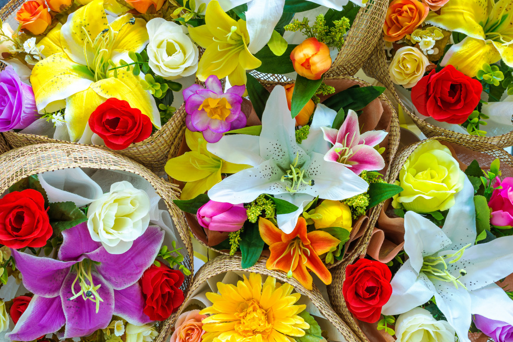 Bouquets in the Florist Shop jigsaw puzzle in Flowers puzzles on TheJigsawPuzzles.com