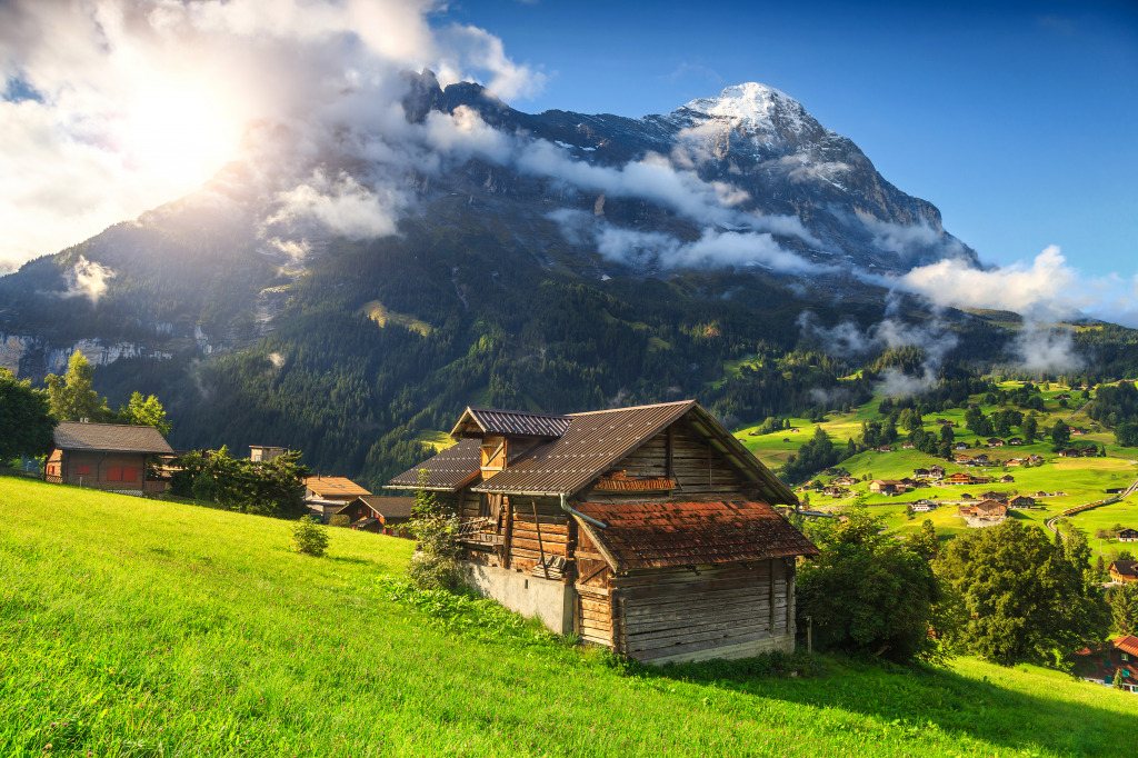 Grindelwald Town, Swiss Alps jigsaw puzzle in Great Sightings puzzles on TheJigsawPuzzles.com