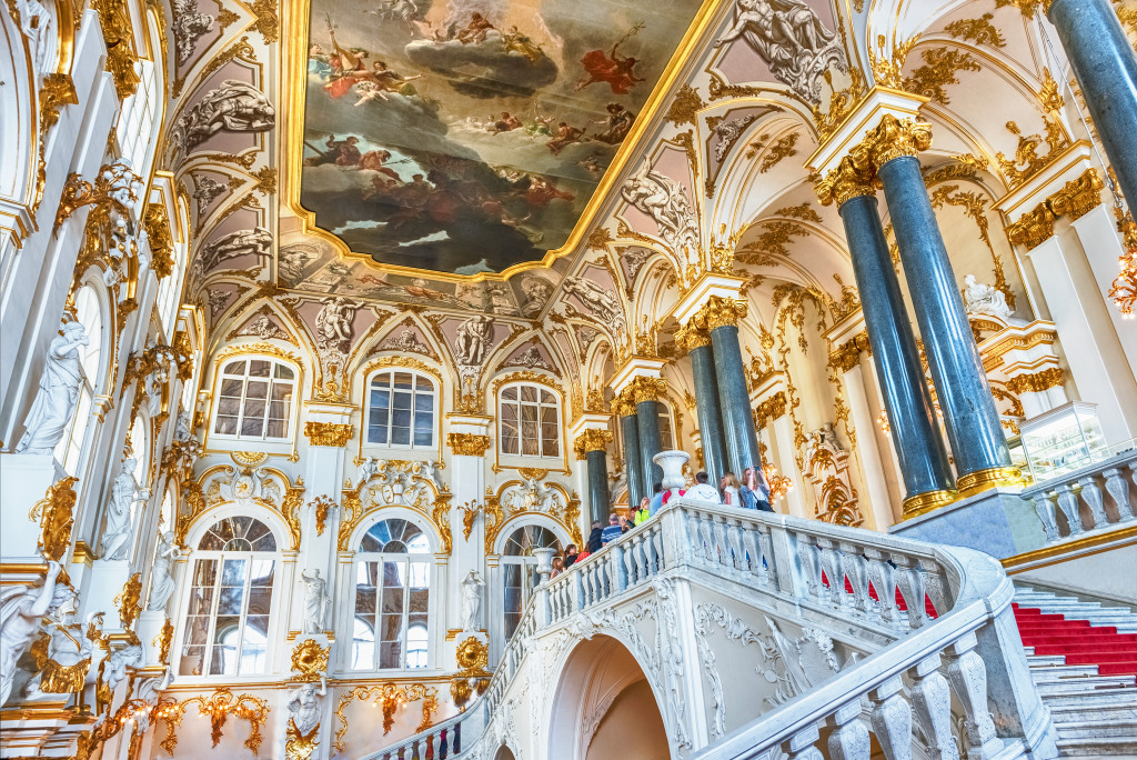 Jordan Staircase of the Winter Palace, St. Petersburg jigsaw puzzle in Castles puzzles on TheJigsawPuzzles.com