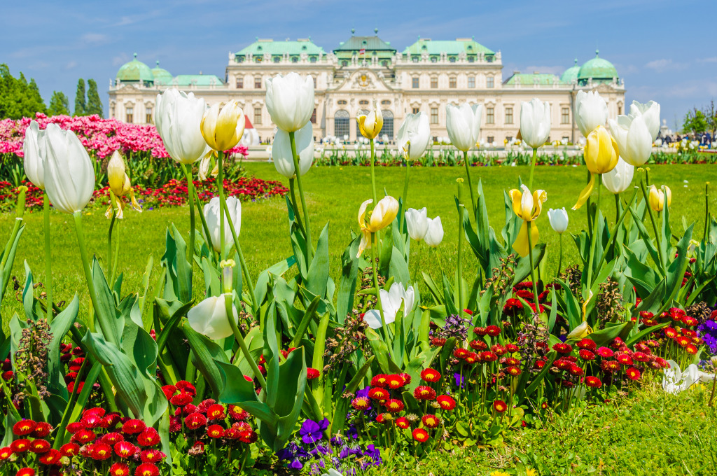 Belvedere Palace and Gardens, Austria jigsaw puzzle in Flowers puzzles on TheJigsawPuzzles.com