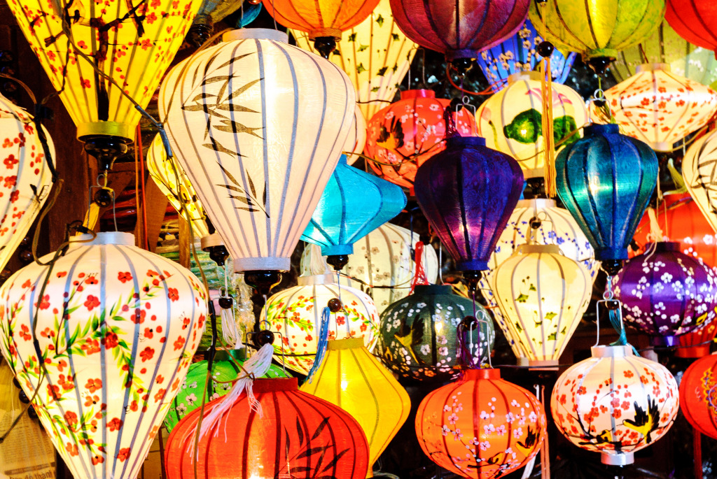 Chinese Lanterns in Hoi An, Vietnam jigsaw puzzle in Puzzle of the Day puzzles on TheJigsawPuzzles.com