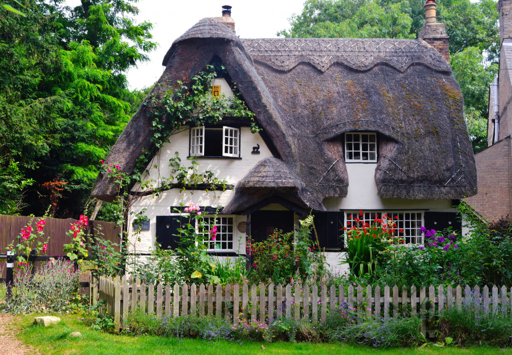 Thatched Cottage in Houghton, England jigsaw puzzle in Puzzle of the Day puzzles on TheJigsawPuzzles.com