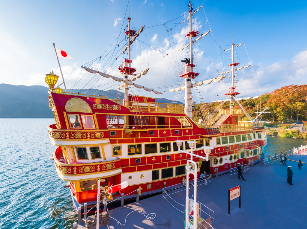 Hakone Pirate Ship, Japan jigsaw puzzle in Puzzle of the Day puzzles on TheJigsawPuzzles.com